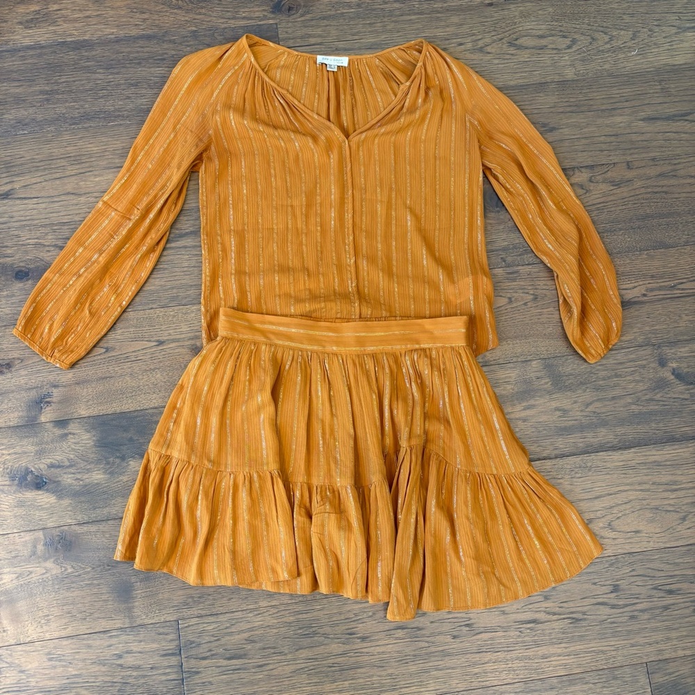 Elegant Long Sleeve Golden Yellow Set